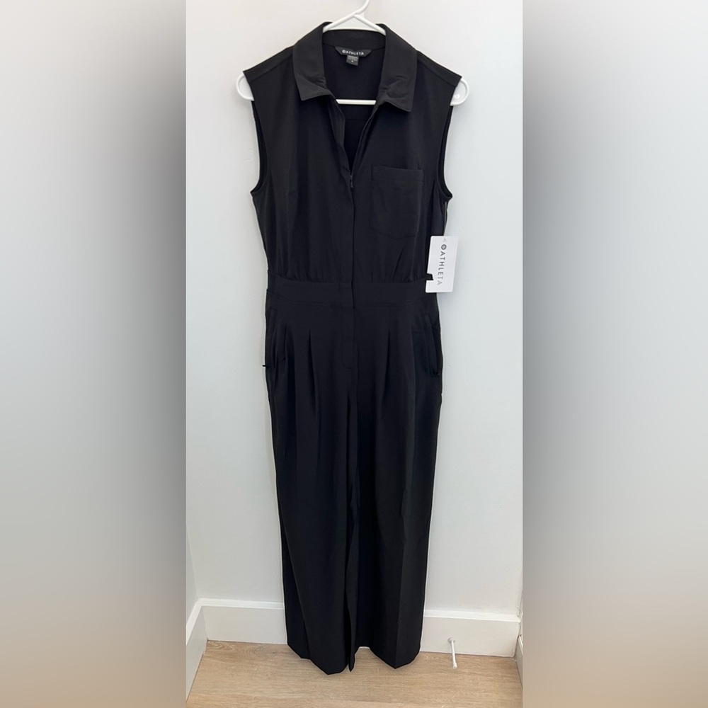Athleta Women’s size 4, black, Brooklyn Heights Wide Leg Jumpsuit, NWT
